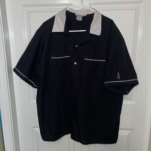 Black button up bowling shirt